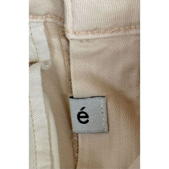 Etica Micki Flared Jean with Chewed Hem in Off White NWT Size 25 - Picture 6 of 7